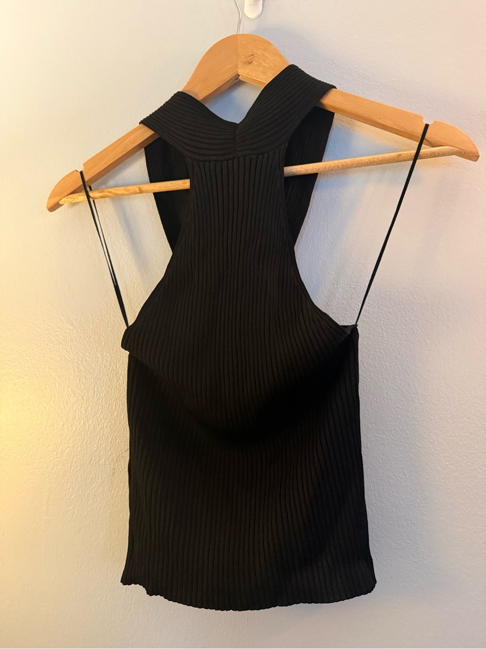 NWT Guess - Claire Halter Sweater Top Black Crisscross Halter Ribbed Tank Top